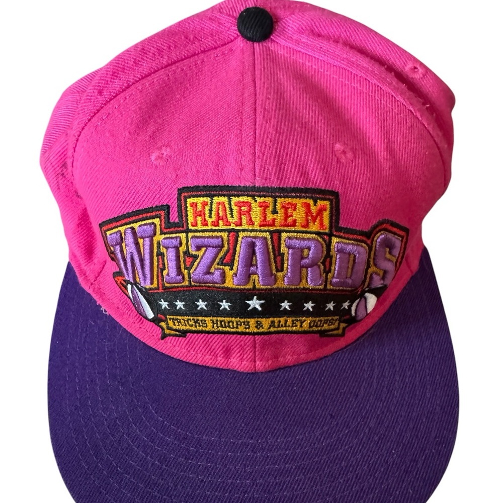 Harlem Wizards Basketball Signed Brim Snapback Cap Hat